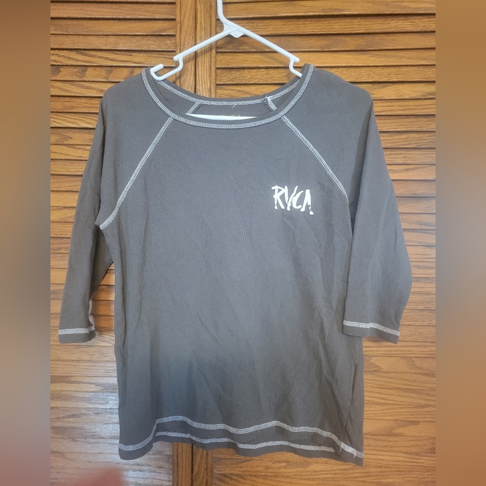 RVCA Charcoal Long Sleeve Womans Tee‎ Size Small
